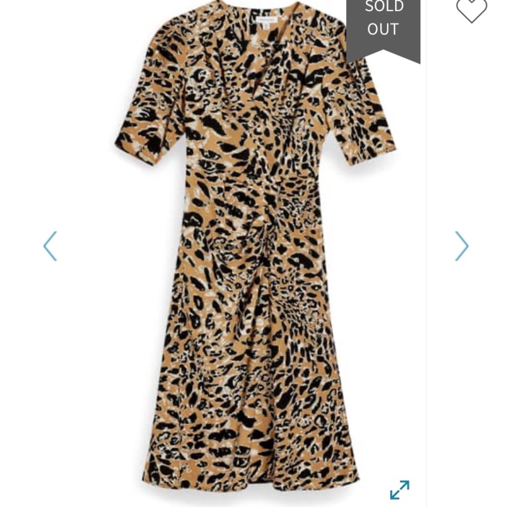 NWT! 🖤🤍🤎 Topshop Leopard Mock Wrap Midi Dress